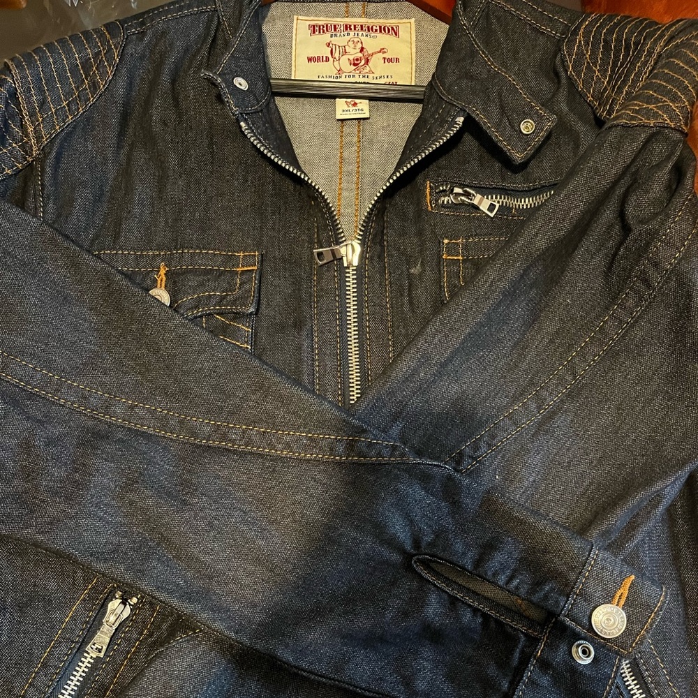 True Religion jean suit. Worn twice. Best Jean suit- like new.